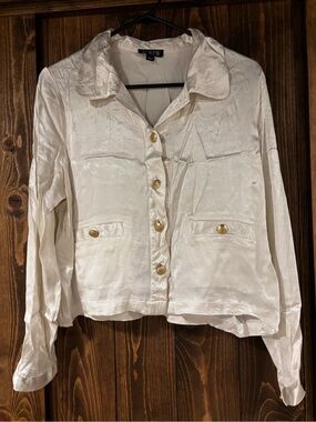 J. Crew Satin-like Button Down Top Large